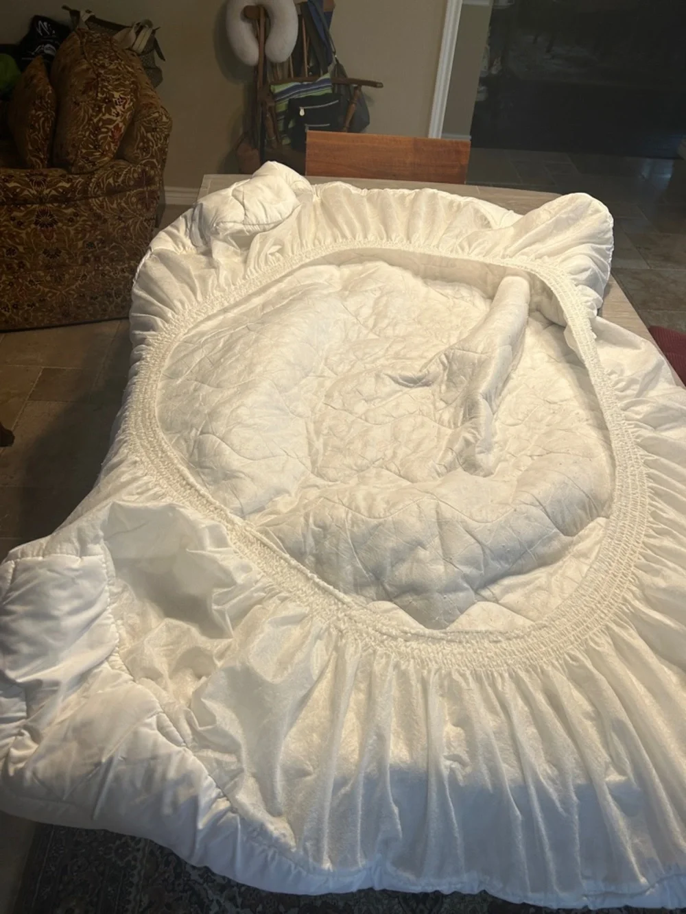 White Fitted Full Size deep fit Mattress Protector - Hypoallergenic Bed Cover